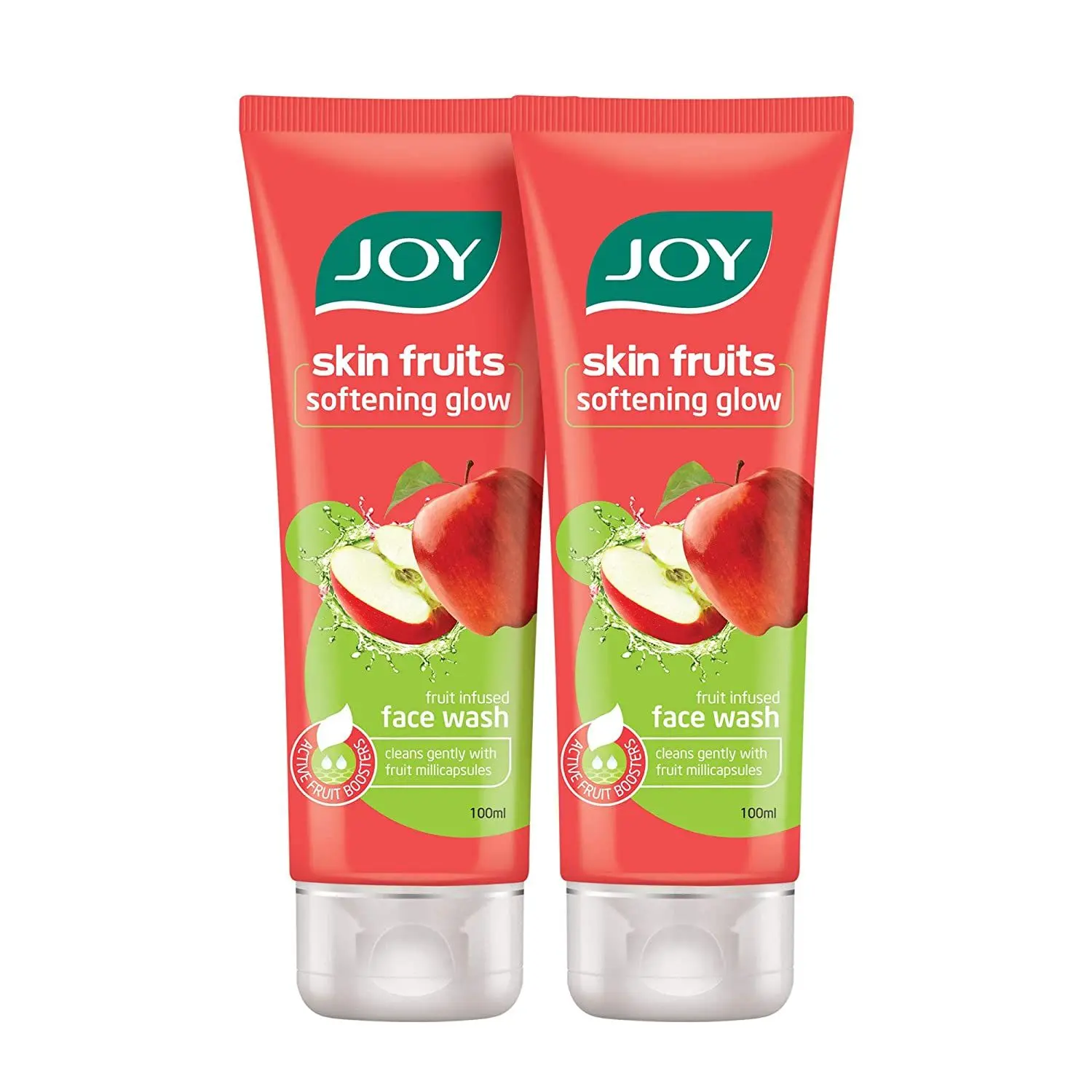 Joy Skin Fruits Softening Glow Apple Face Wash, For Normal to dry skin ( Pack of 2X100ml )