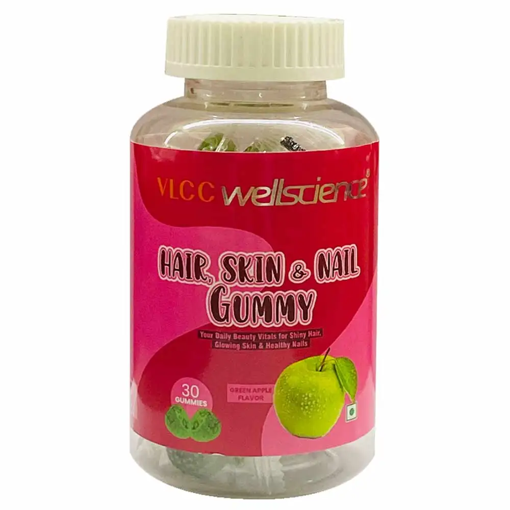 VLCC Wellscience Hair, Skin & Nail,  30 gummies  Green Apple