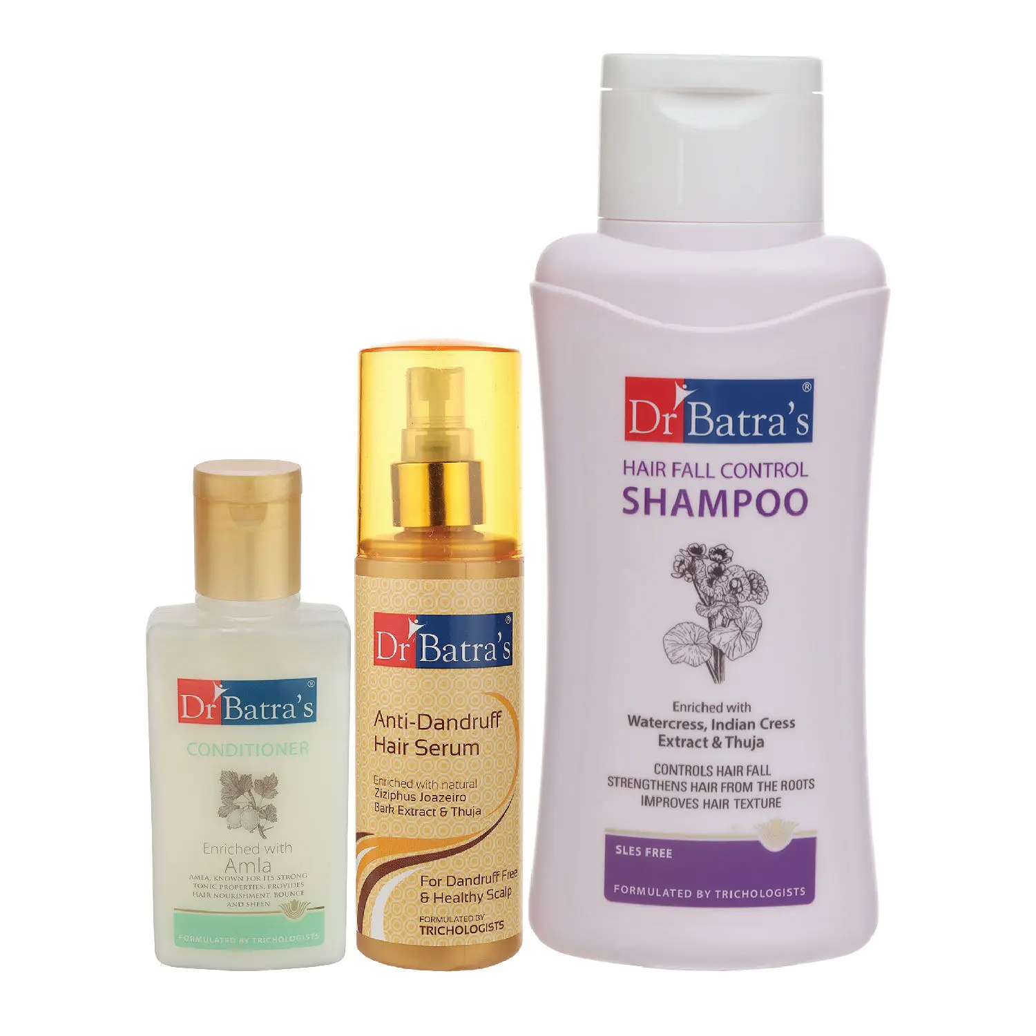 Dr Batra's Anti Dandruff Hair Serum, Conditioner - 100 ml and Hair Fall Control Shampoo - 500 ml