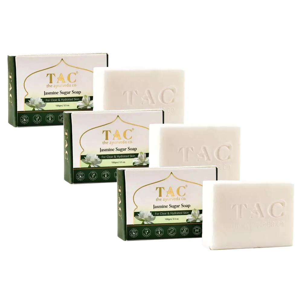 TAC - The Ayurveda Co. Jasmine Handmade Sugar Soap (pack Of 3)