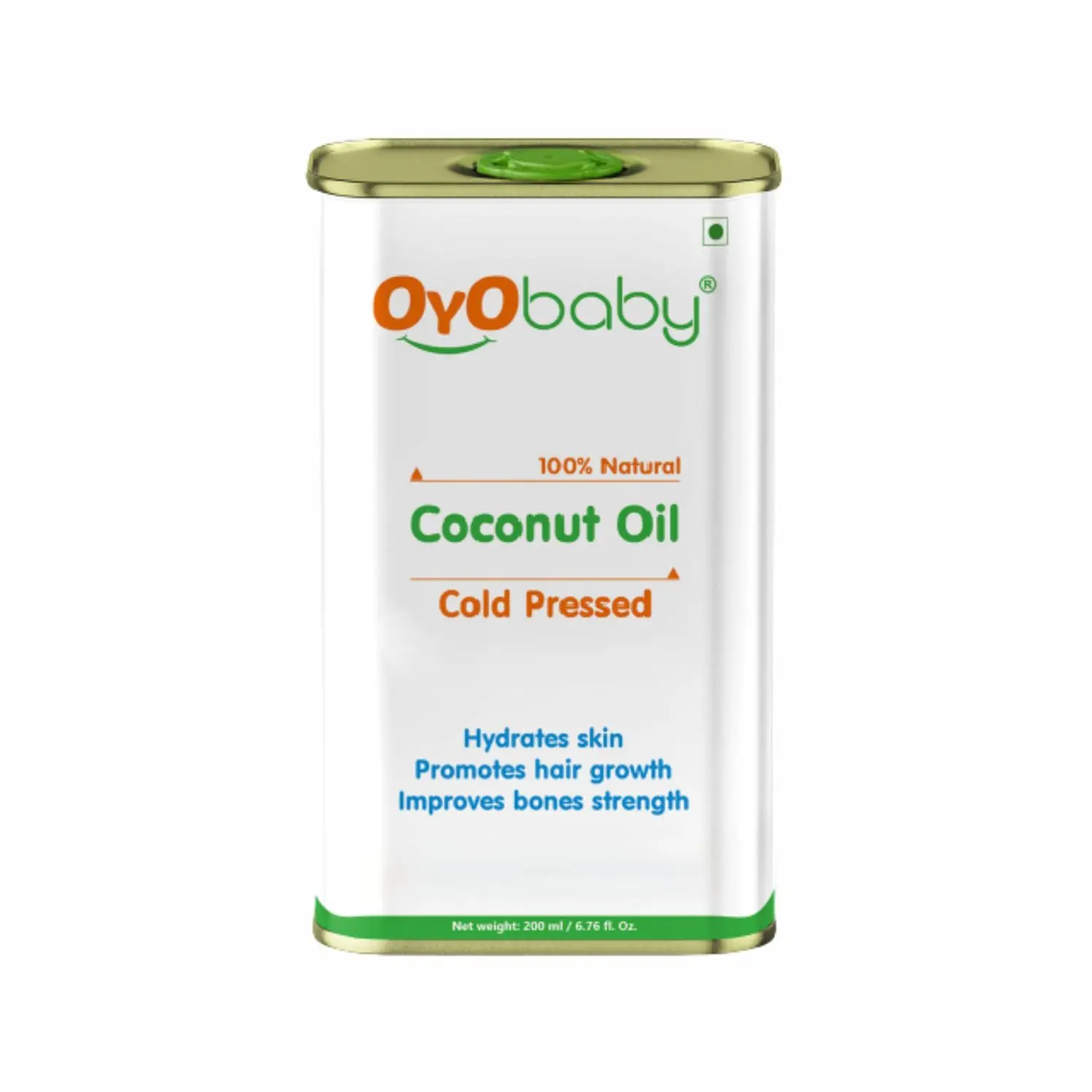 Oyo Baby Coconut Oil – 200Ml|For Faster Physical Growth For - Hydrates Skin Promotes Hair Growth Improves Bones Strength |Cold Pressed |