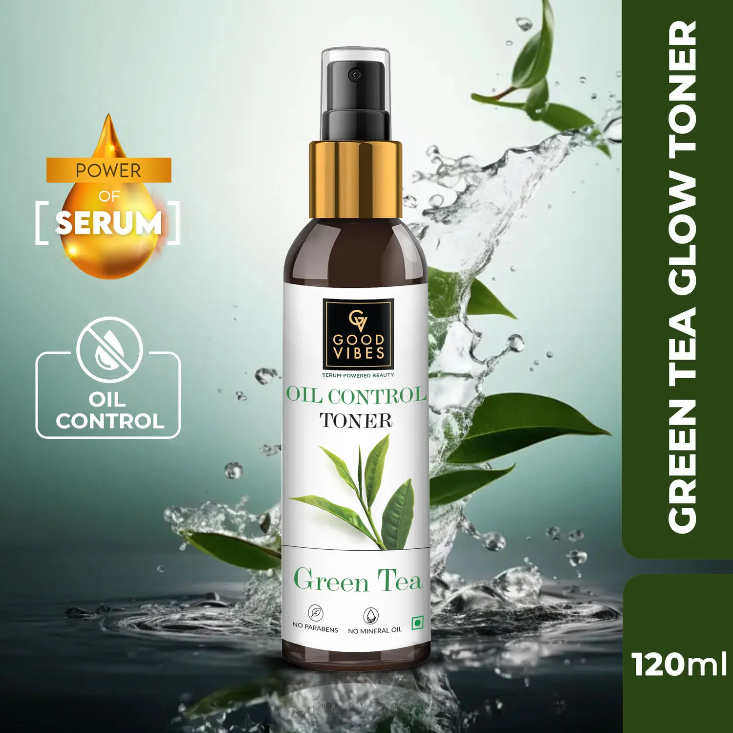 Good Vibes Green Tea Oil Control Toner with Power of Serum (120 ml)