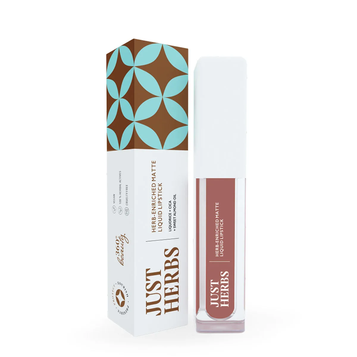 Just Herbs Vegan Matte Liquid Lipstick - Almond Glaze