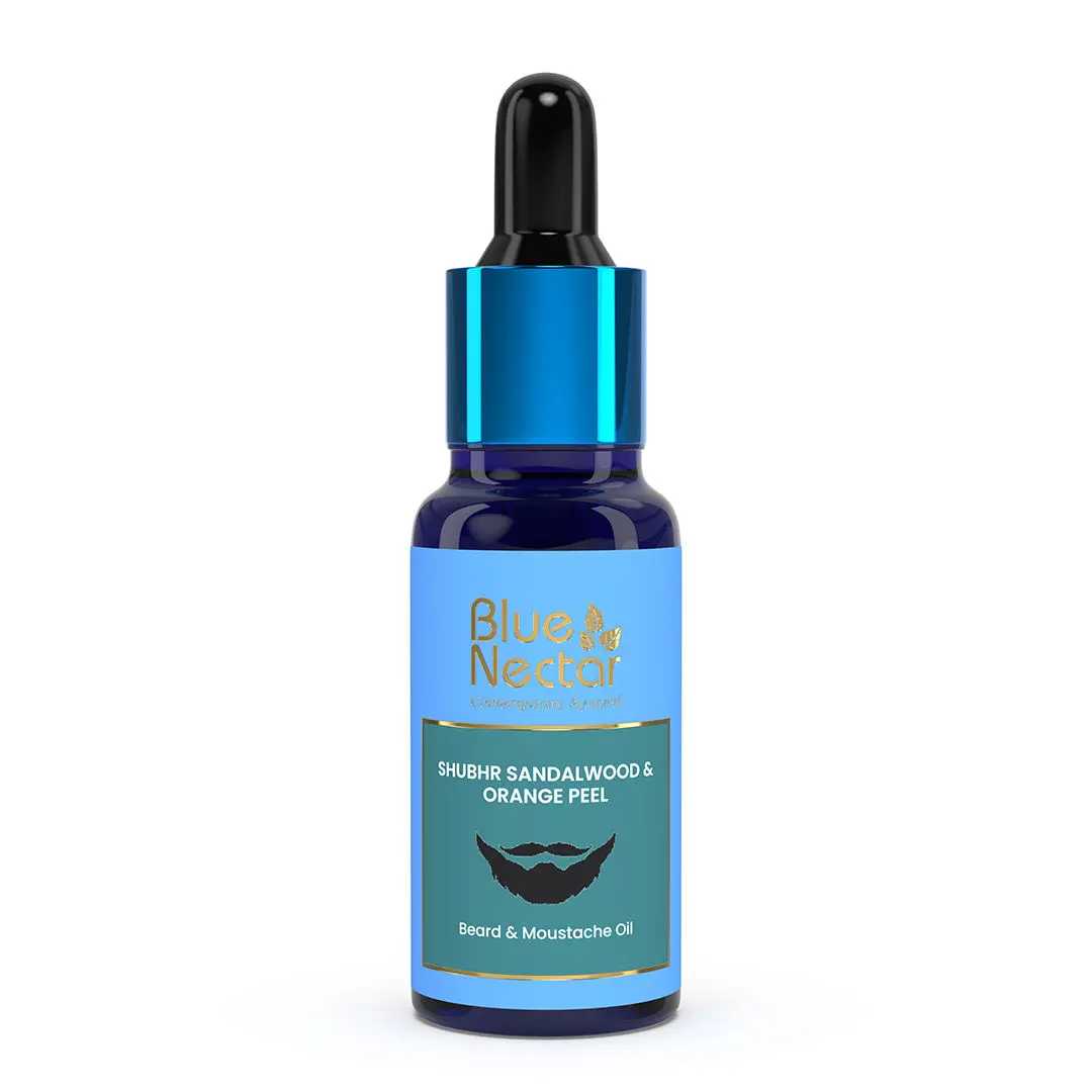 Blue Nectar Ayurvedic Beard And Moustache Growth Oil (9 Herbs, 30 ml)