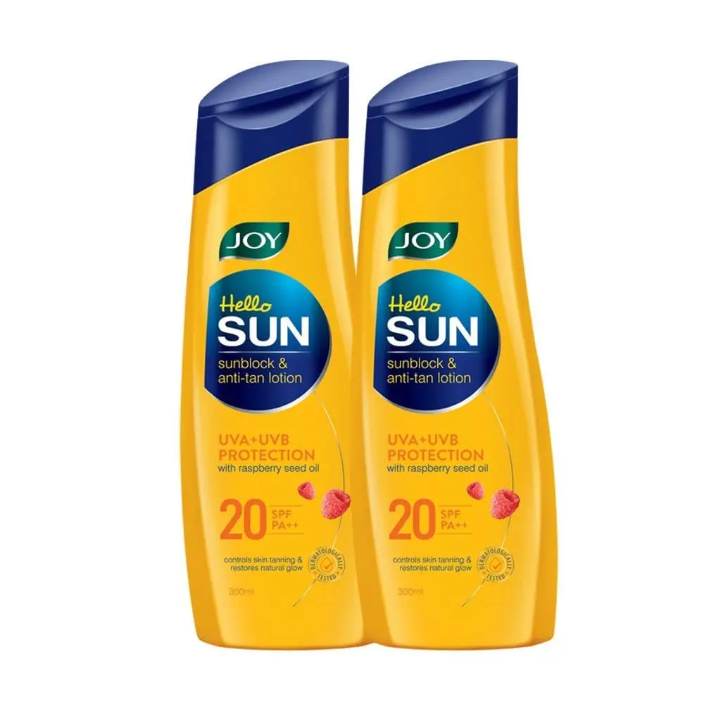 Joy Hello Sun Sunblock & Anti-Tan Lotion Sunscreen SPF 20 PA++ (2X300ml)