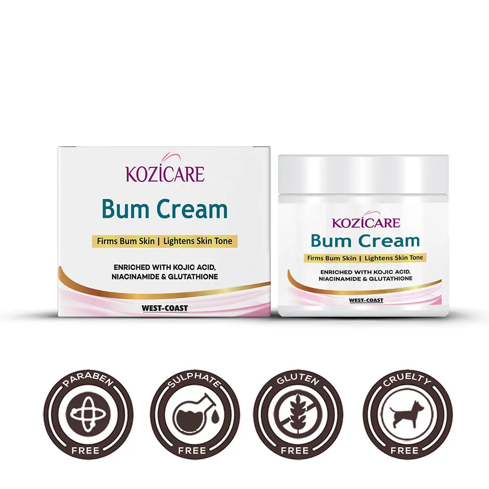 Kozicare Bum Cream with Glutathione, Niacinamide& Kojic Acid- 50gm