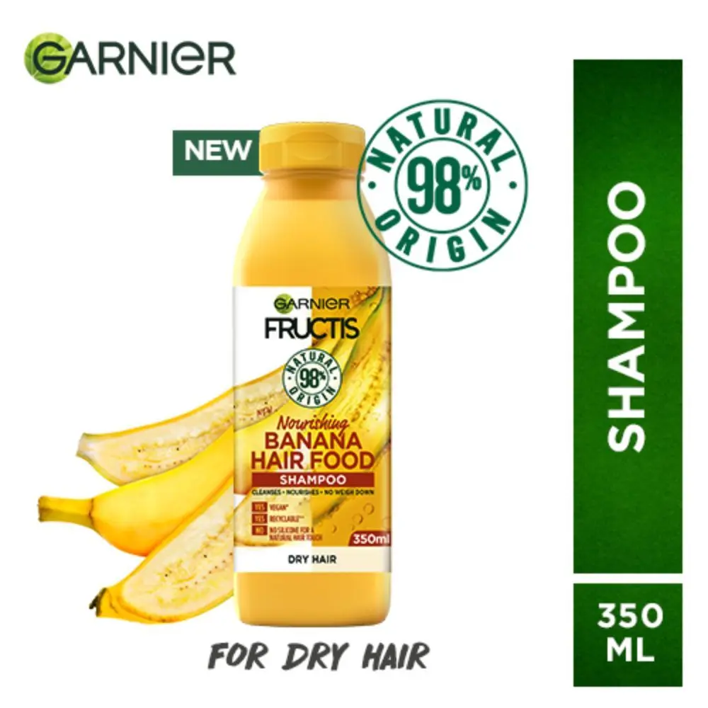 Garnier Fructis Nourishing Shampoo For Dry Hair - Deep Nutrition Banana Hair Food (350 ml)