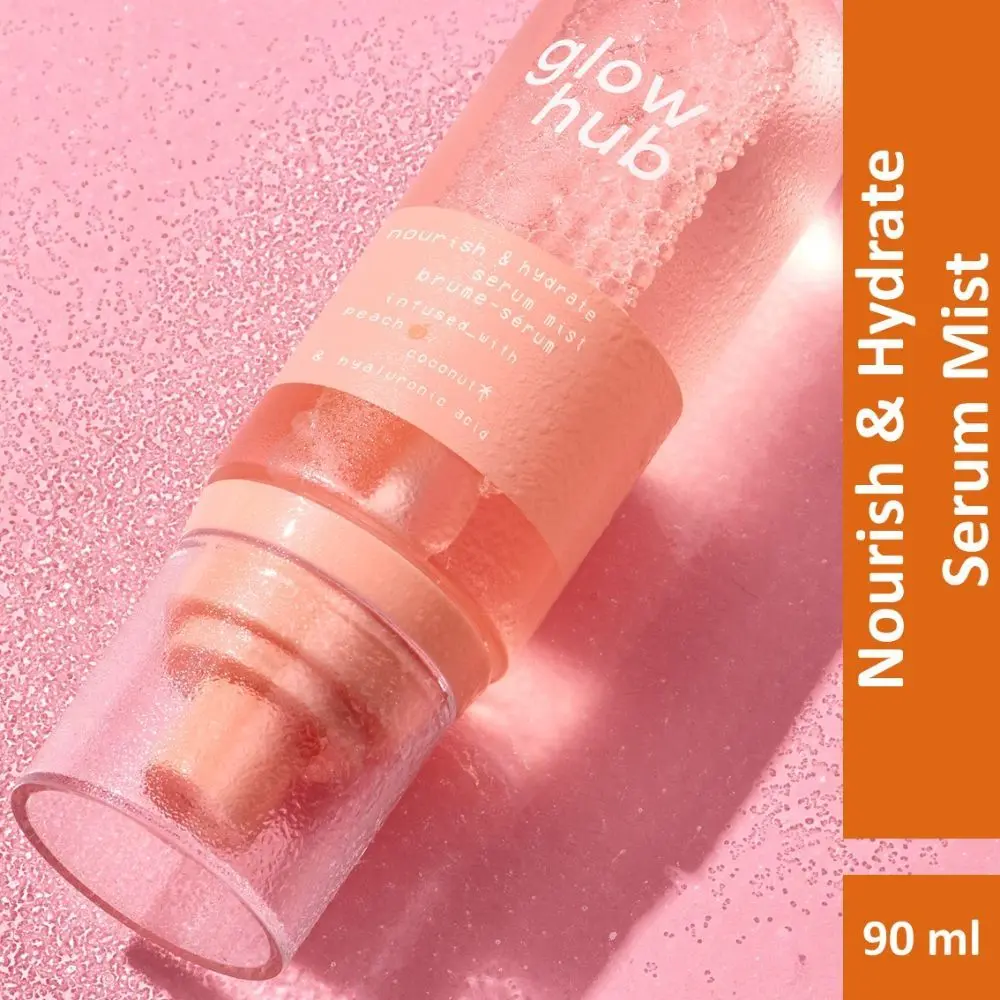 Glow Hub | Nourish & Hydrate Serum Mist (90ml) | Hyaluronic acid, Peach extract & Coconut water | Glow enhancing, Hydrating, Nourishing