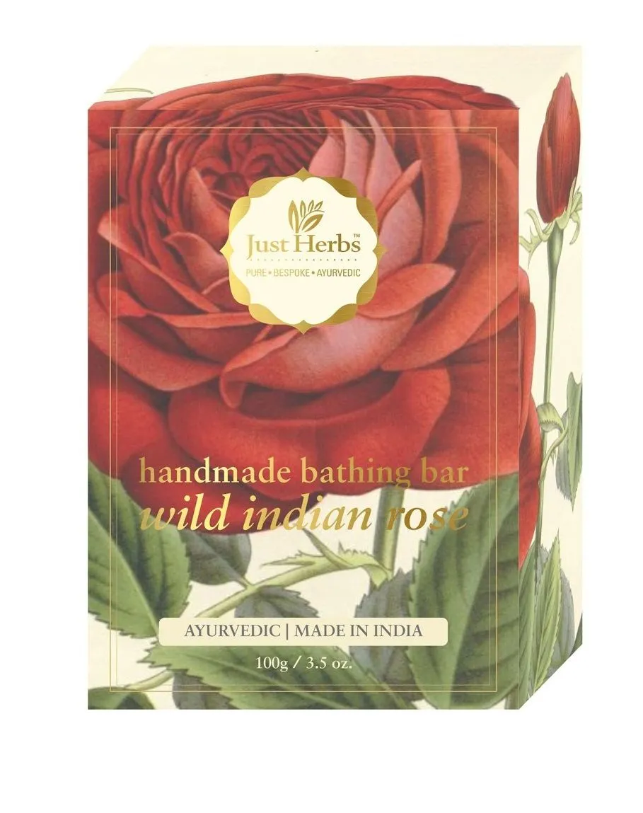 Just Herb Rose Handmade Bathing Bar Soap for Women And Men