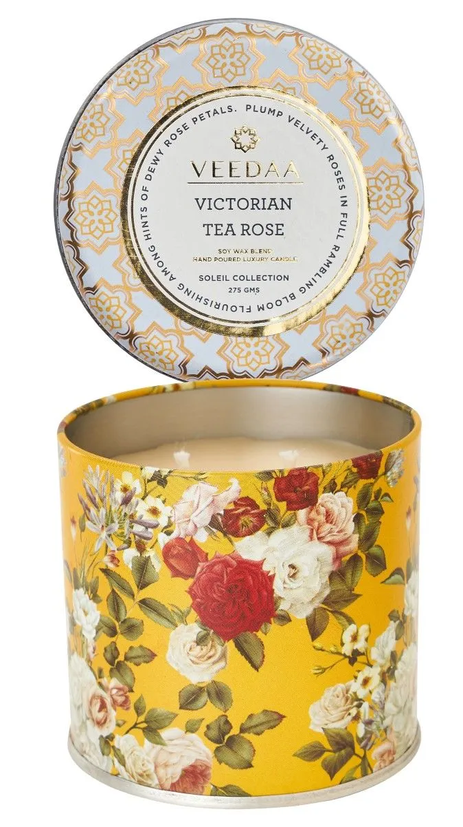 Veedaa Victorian Tea Rose Mason Tin Scented Candle