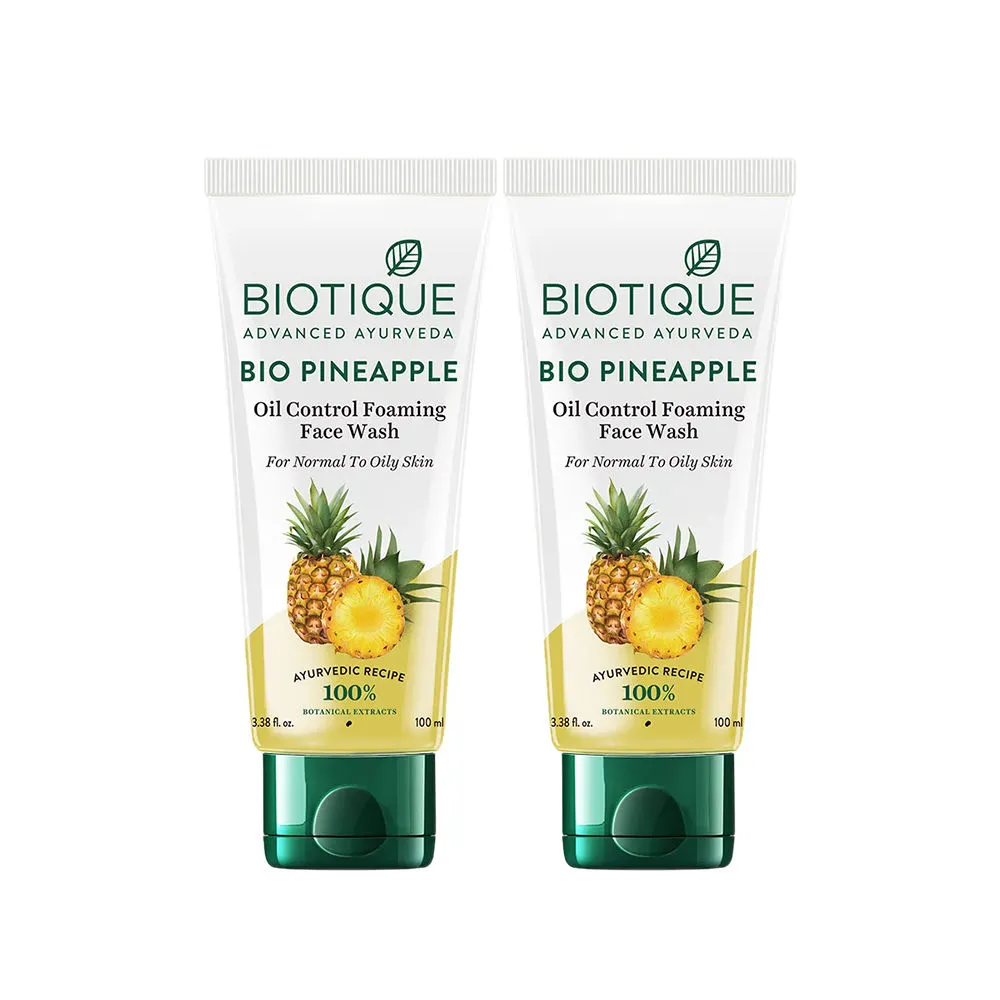 Biotique Bio Pineapple Oil Control Foaming Face Wash - Pack Of 2