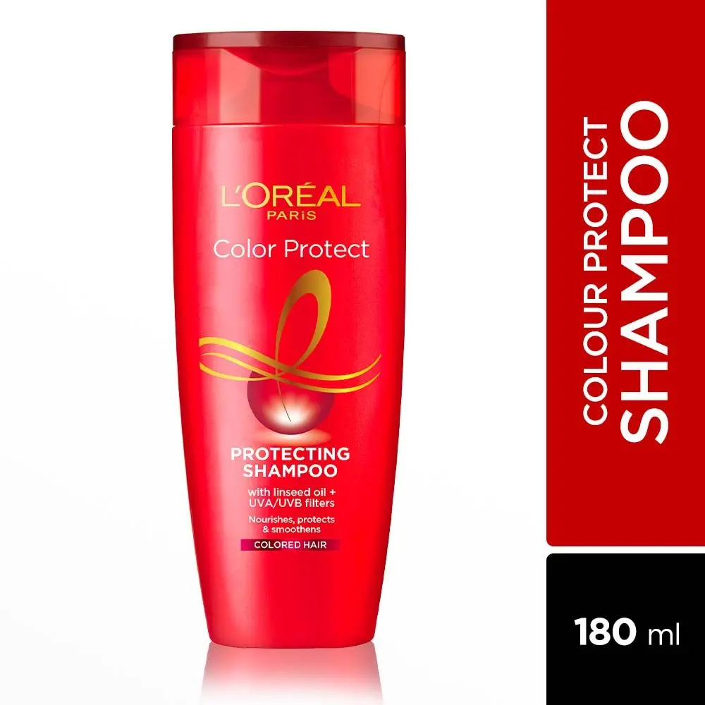 L'Oreal Paris Shampoo, Vibrant & Revived Colour, For Colour-treated Hair, Protects from UVA & UVB, Colour Protect, 180 ml