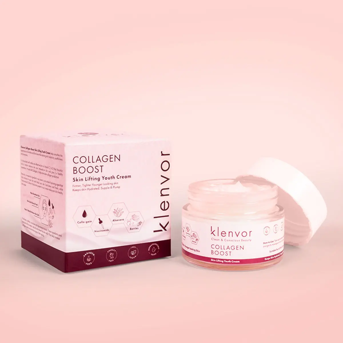 Klenvor Collagen Boost Skin Lifting Youth Cream with Niacinamide| Firmer, tighter, younger looking skin 50 gm