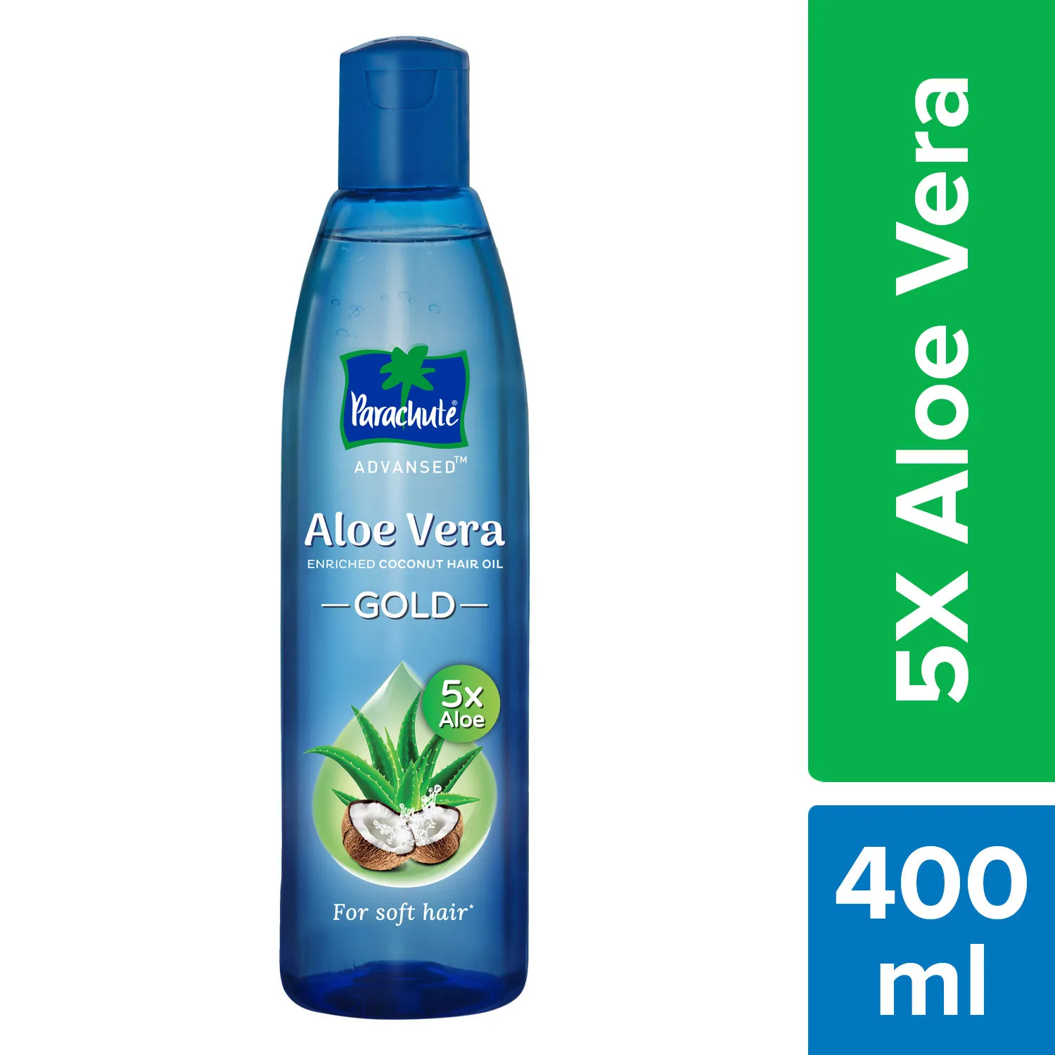 Parachute Advansed 5X Aloe Vera Enriched Coconut Hair Oil GOLD, Makes hair Sooperr soft