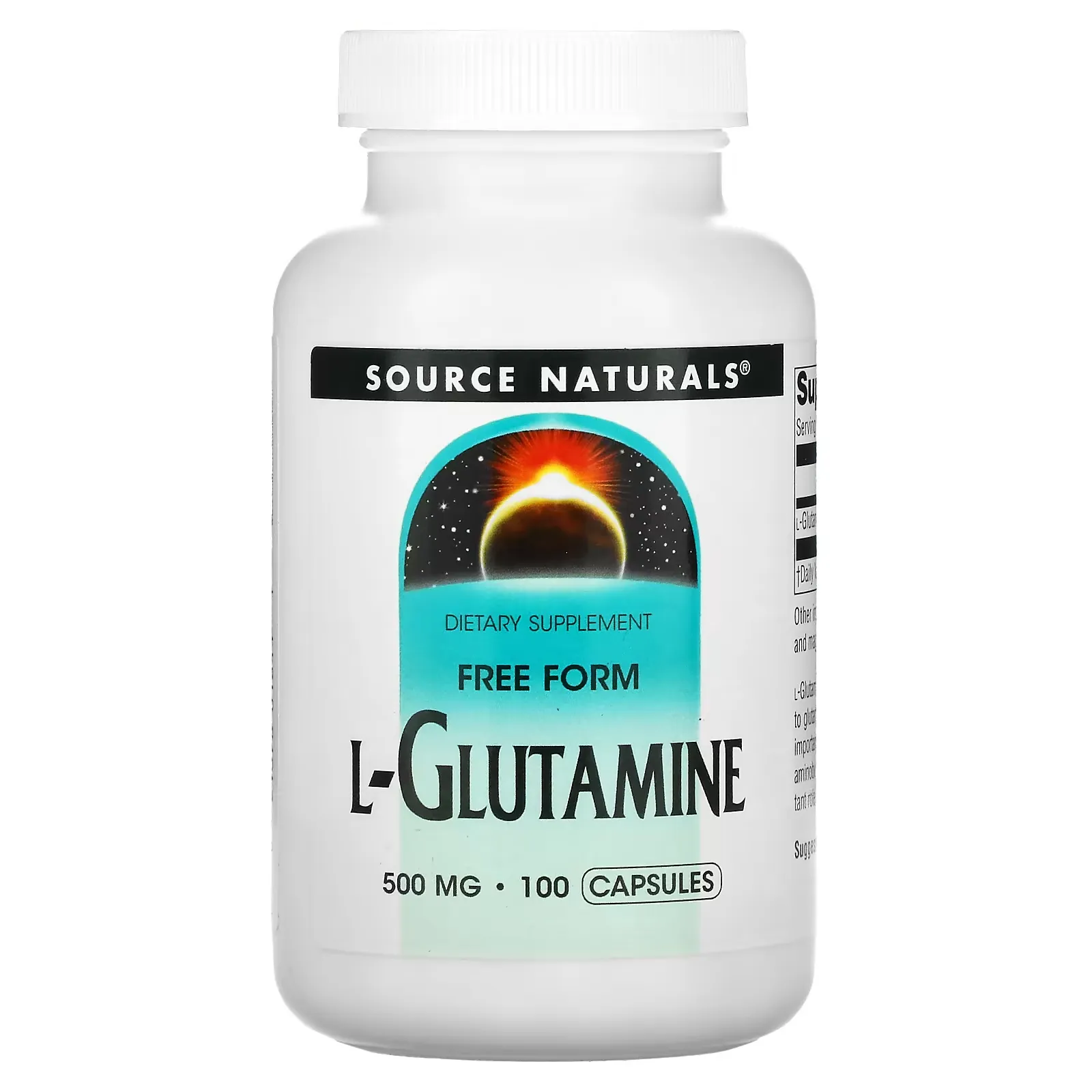 L-Glutamine, 500 mg, 100 Capsules