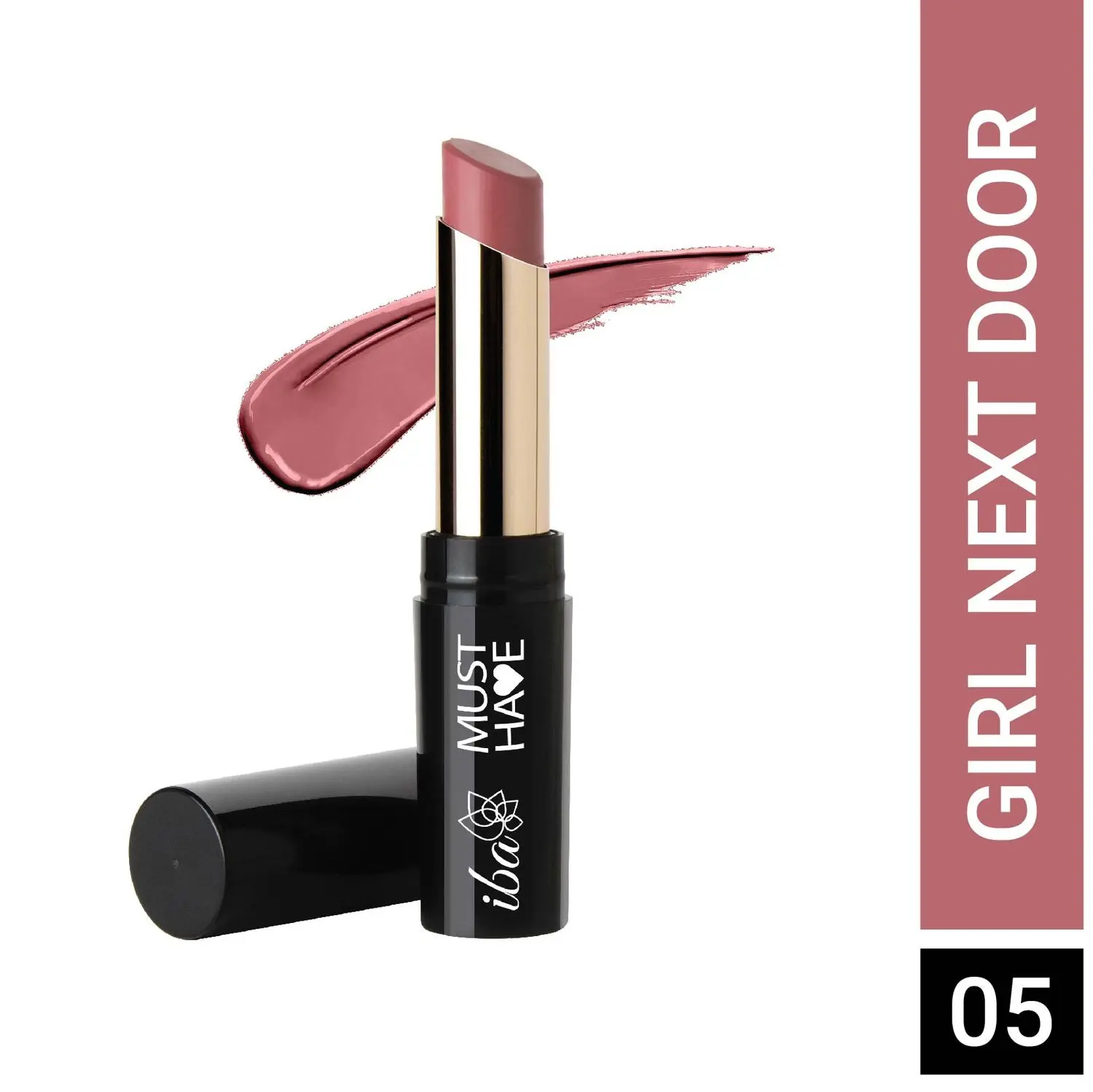 Iba Must Have Transfer Proof Ultra Matte Lipstick Shade 05 Girl Next Door, 3.2g | Enriched with Vitamin E and Cocoa Butter | Highly Pigmented and Long Lasting Matte Finish | Waterproof | 100% Vegan