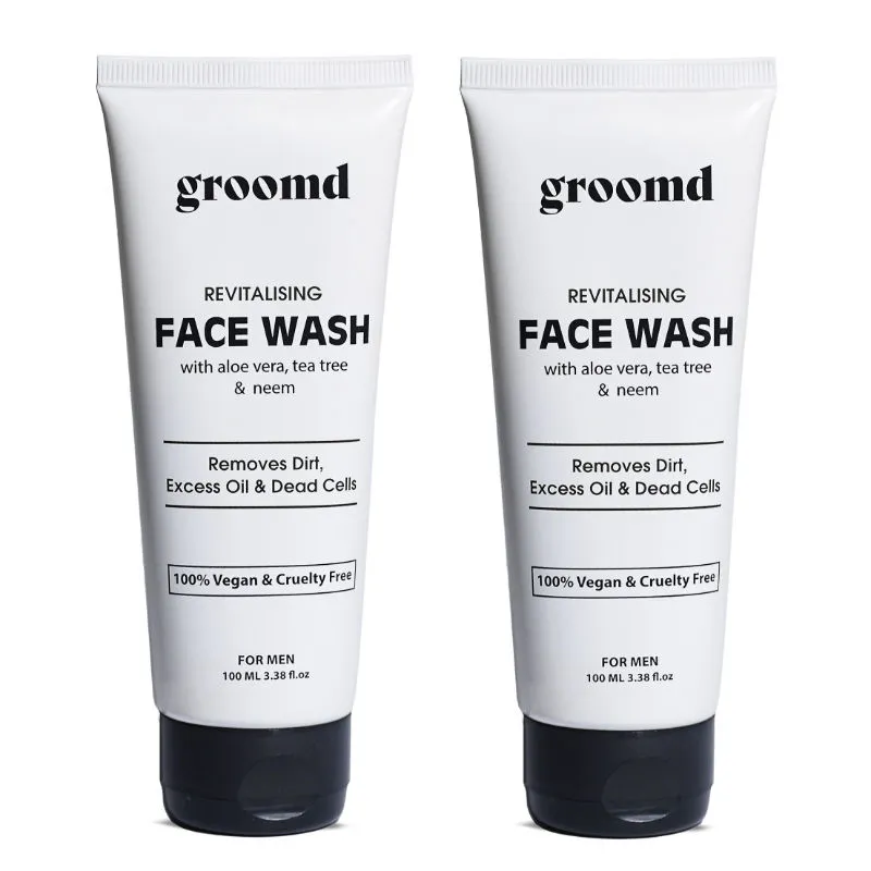 Groomd Face Wash With Aloe Vera Tea Tree & Neem Removes Dirt Dead Cells All Skin Type