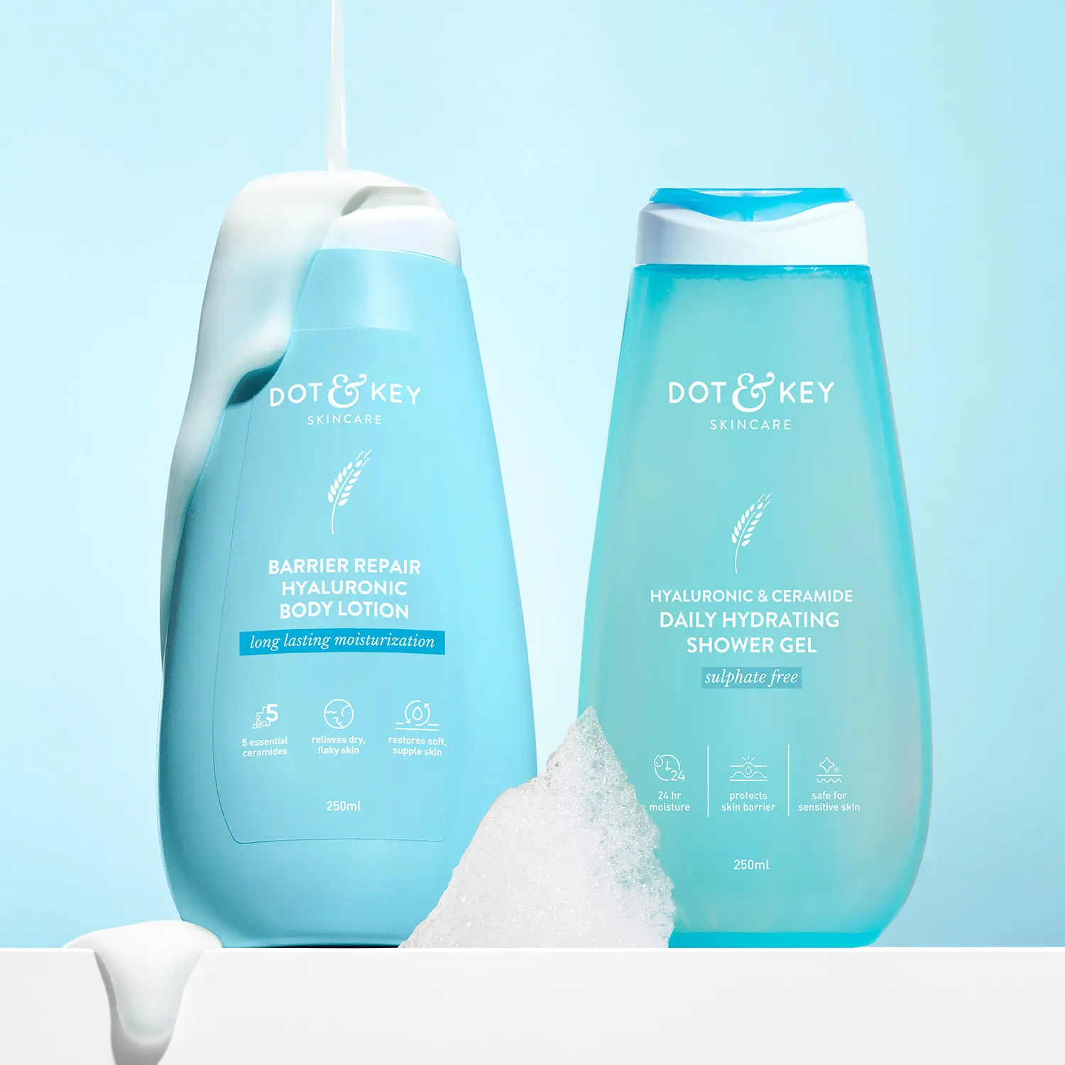 Dot & Key Hyaluronic Body Care Combo - Pack of 2 | Body Lotion & Shower Gel - 500g