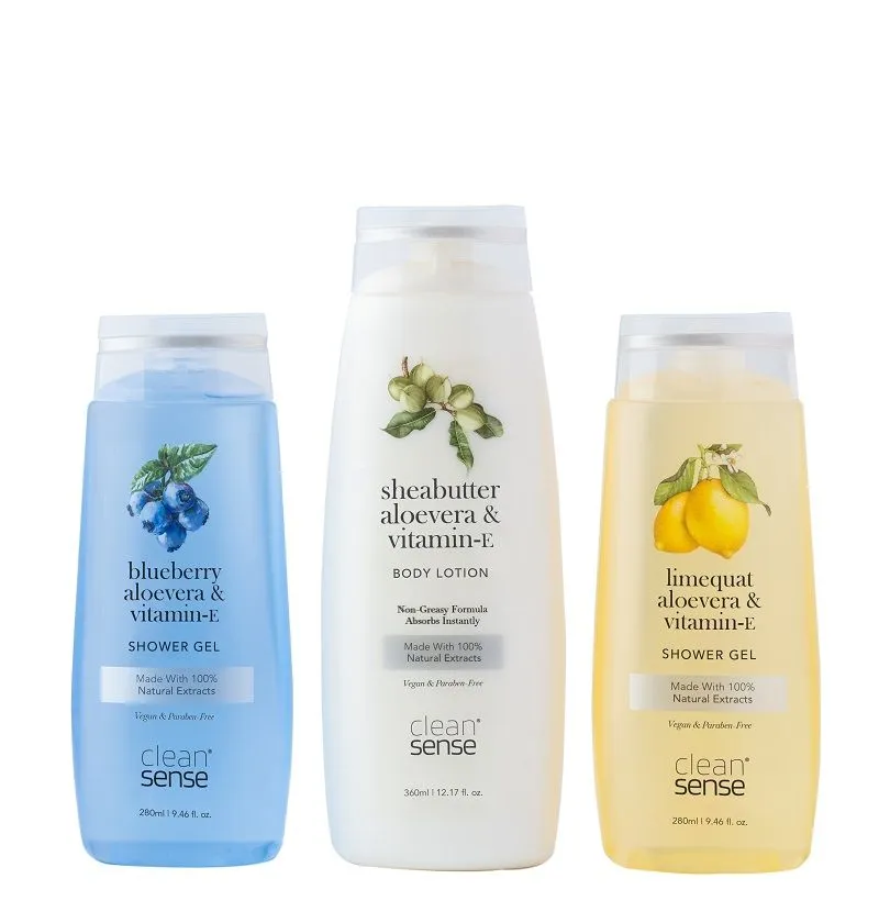 Cleansense Lotion & Blueberry Shower Gel & Limequat Shower Gel (Pack Of 3)