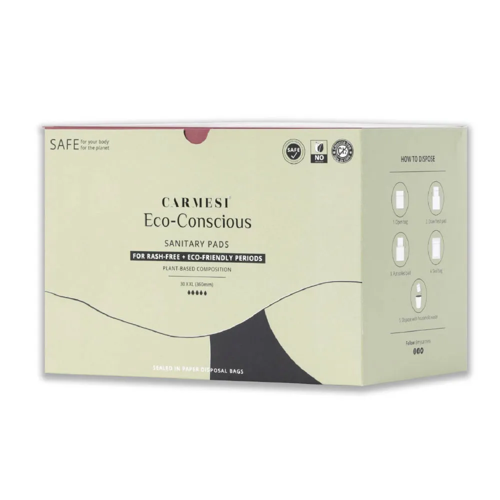 Carmesi Eco-Conscious Sanitary Pads XXL - 30 Pcs