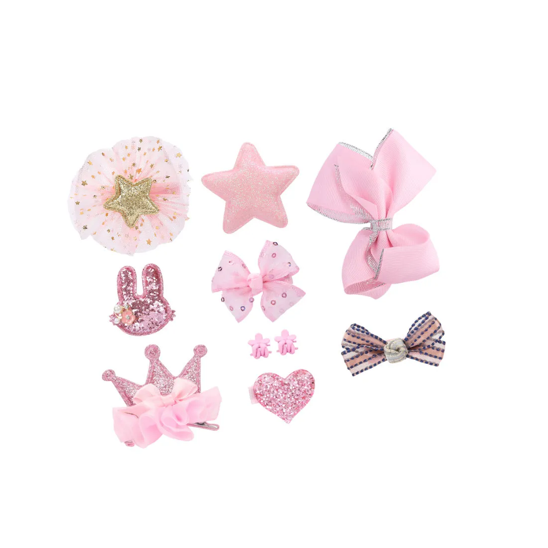 YouBella Hair Jewellery Hair Clips & Bands Set (Pack Of 10) Pink Head Band (YBHAIR_41378)