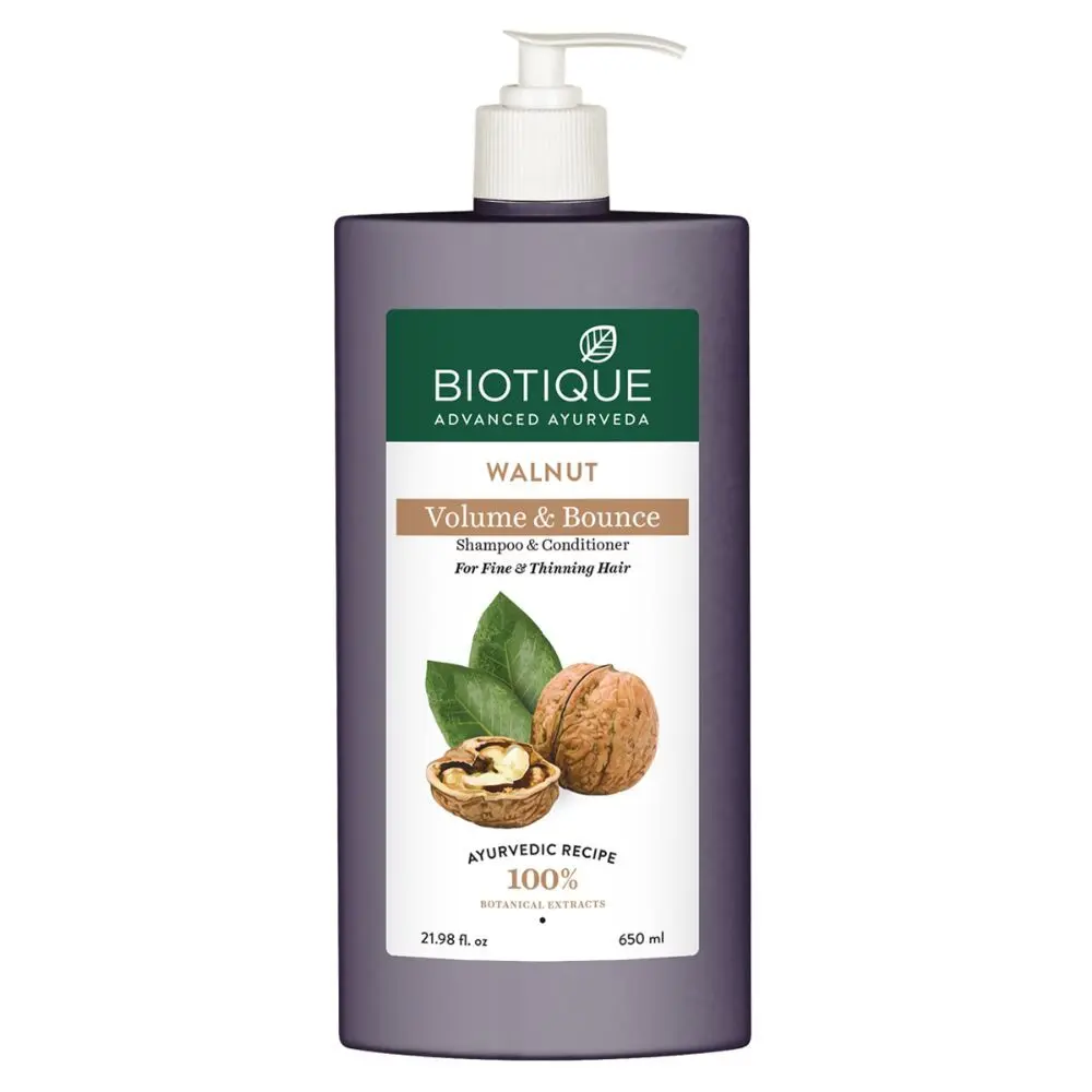 Biotique Walnut Volume & Bounce Shampoo & Conditioner (650 ml)