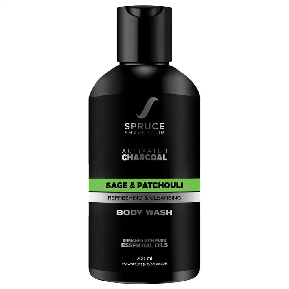 Spruce Shave Club Activated Charcoal Body Wash for Men,  200 ml  Sage & Patchouli