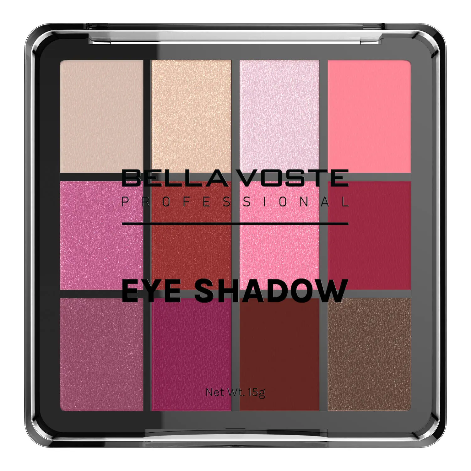 Bella Voste Professional Eyeshadow - 12 in 1 Mesmerizing Colors Palette | Nude , Matte , Shimmer | Rich Colour | High Pigmentation - BVES105 (15 g)