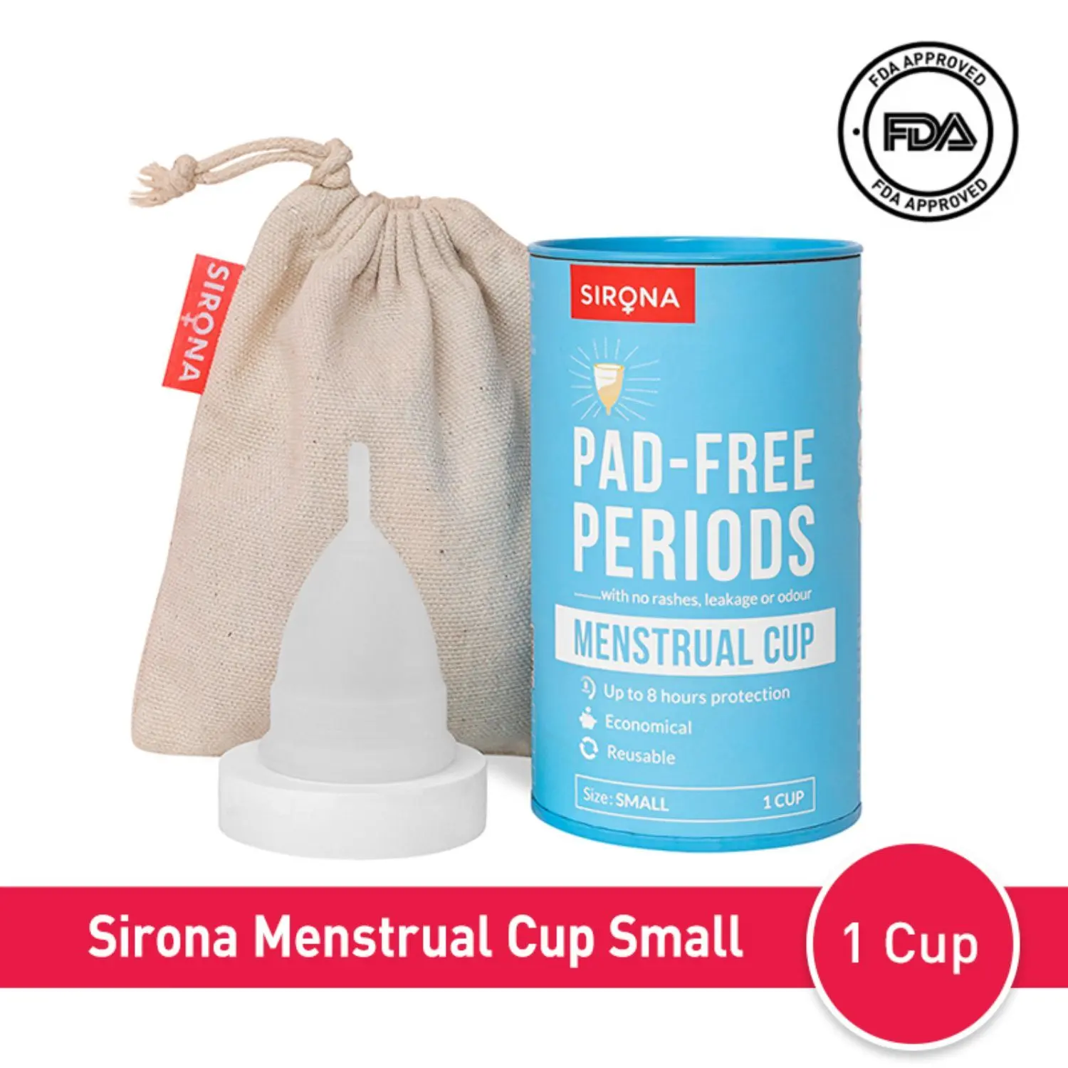 Sirona Menstrual Cup With no rashes, leakage or odour - Small (1 Unit)