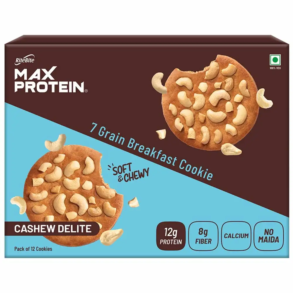 RiteBite Max Protein Cookies,  12 Piece(s)/Pack  Cashew Delite