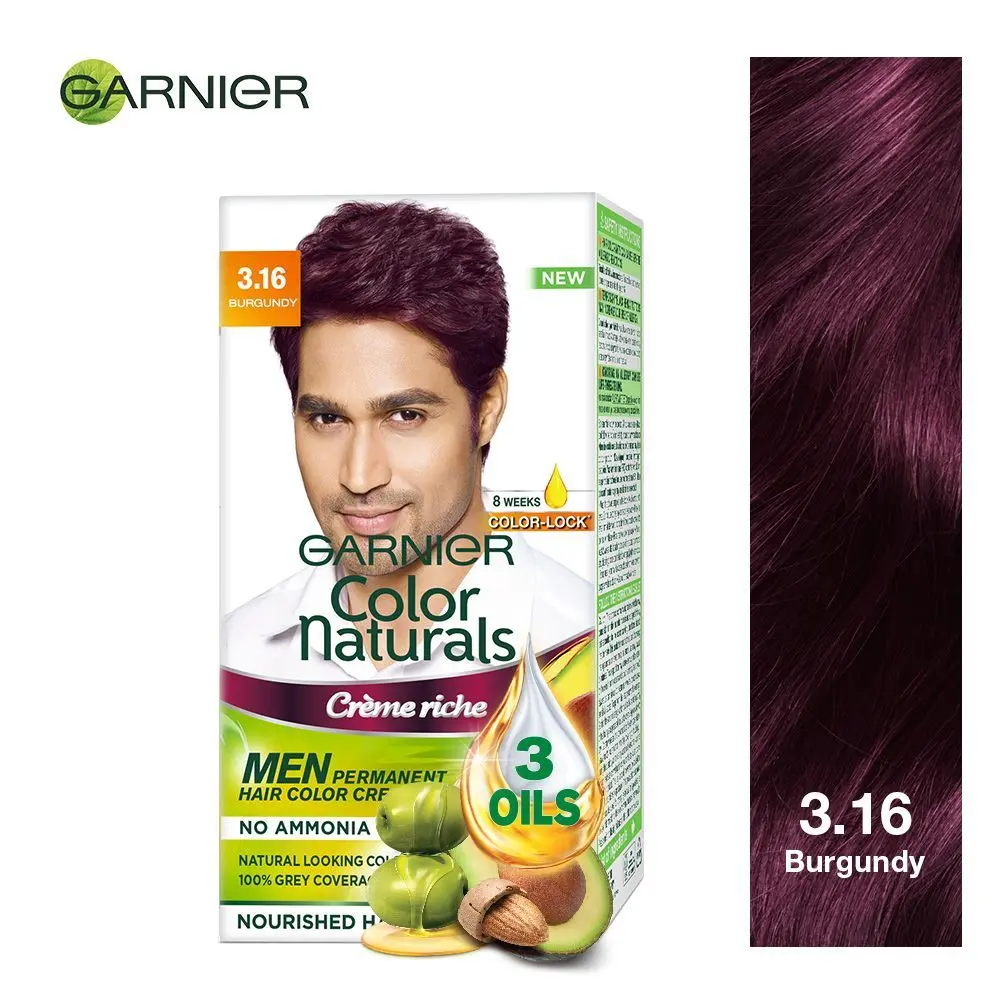 Garnier Color Naturals Men Permanent Hair Colour Cream - Burgundy 3.16 (30 ml + 30 g)