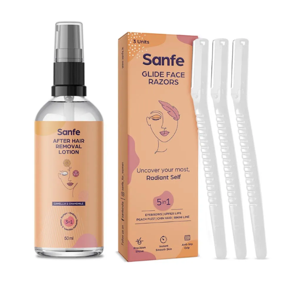 Sanfe Glide Women Face Razor And After Hair Removal Lotion For Women