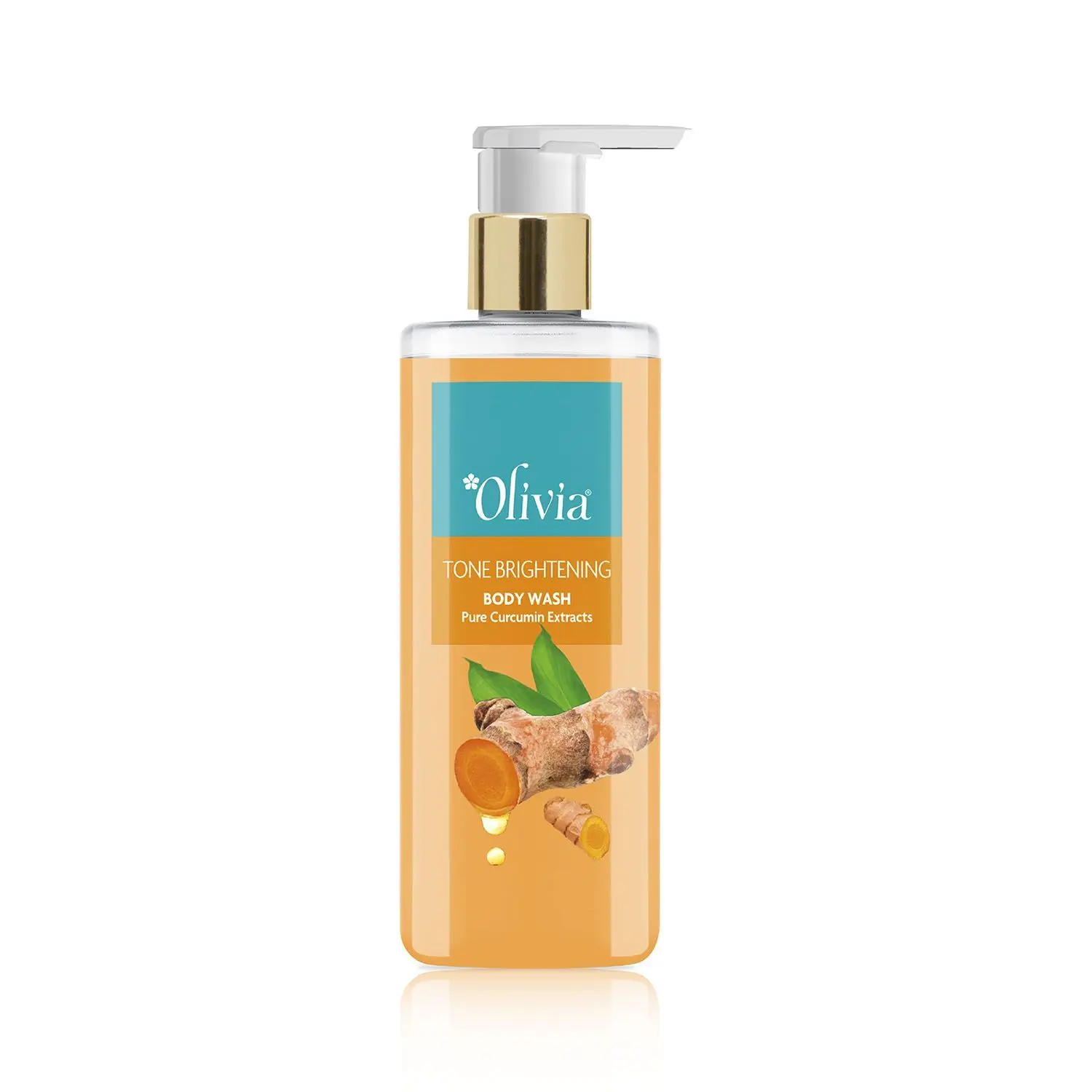 Olivia Body Wash, Tone Brightening Shower Gel with Pure Curcumin extracts 250ml - Free from Paraben, Silicone, Harmful Chemicals