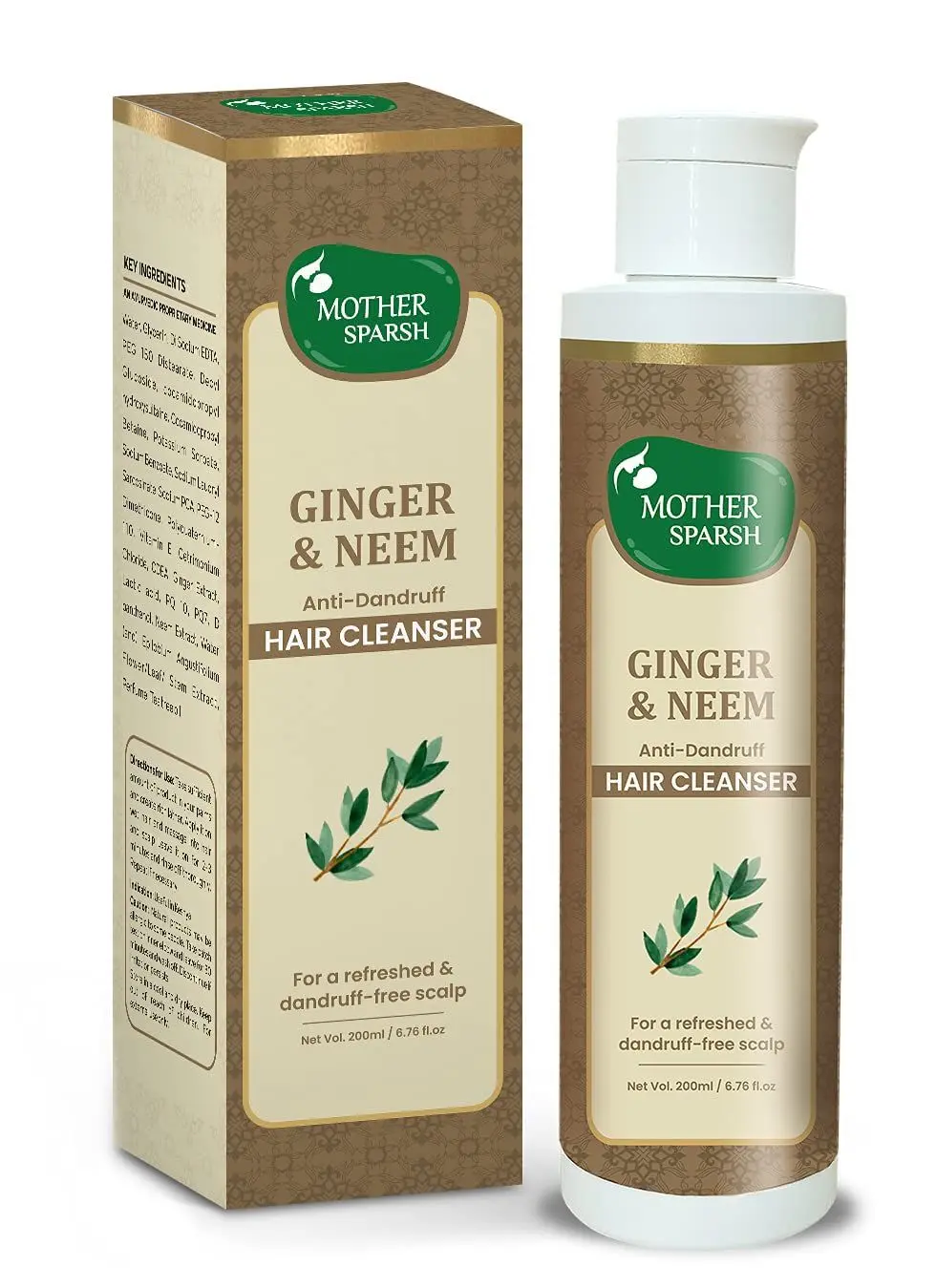 Mother Sparsh Ginger & Neem Anti-Dandruff Hair Cleanser