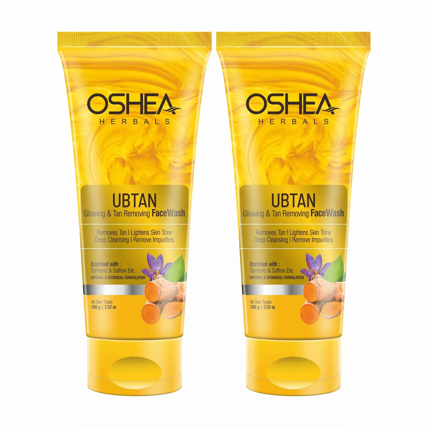 OSHEA HERBALS UBTAN GLOWING & TAN REMOVING FACEWASH (Pack of 2 )