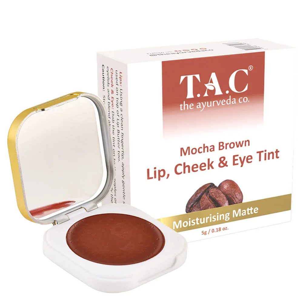 TAC - The Ayurveda Co. Mocha Brown Lip & Cheek Tint, Deep Nourishment & Long Lasting Impact