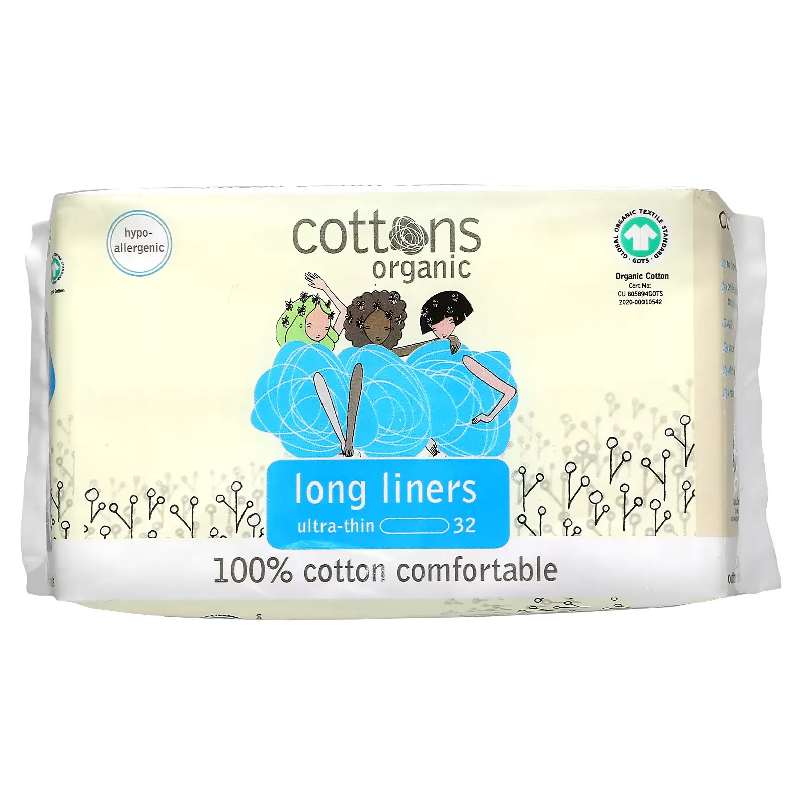 Organic, Long Liners, Ultra-Thin, Unscented, 32 Liners