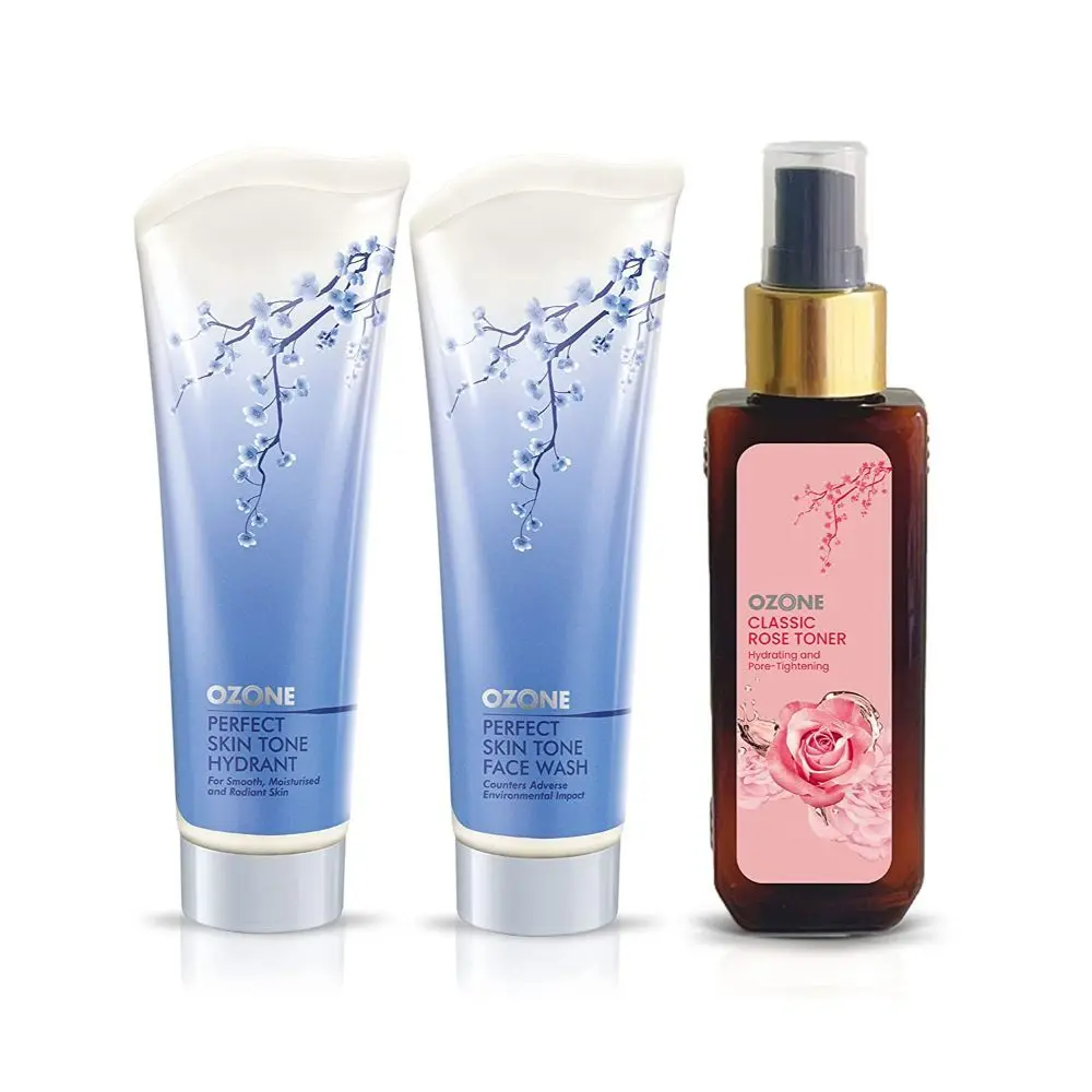 Ozone Perfect Skin Tone Face Care Combo (Perfect Skin Tone Face Wash, Hydrant with Rose Toner)