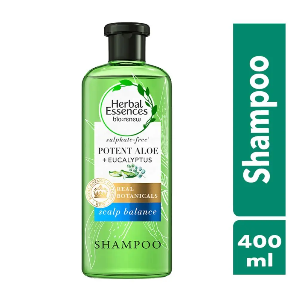 Herbal Essences Aloe Vera Shampoo for Soft Hair & Refreshed Scalp with Pure Aloe Vera & Eucalyptus, Sulphate & Paraben Free Shampoo, 400ML