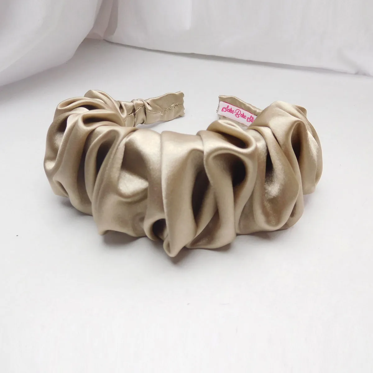 Soho Boho Studio Caramel Creme Vintage Ruffle Hairband