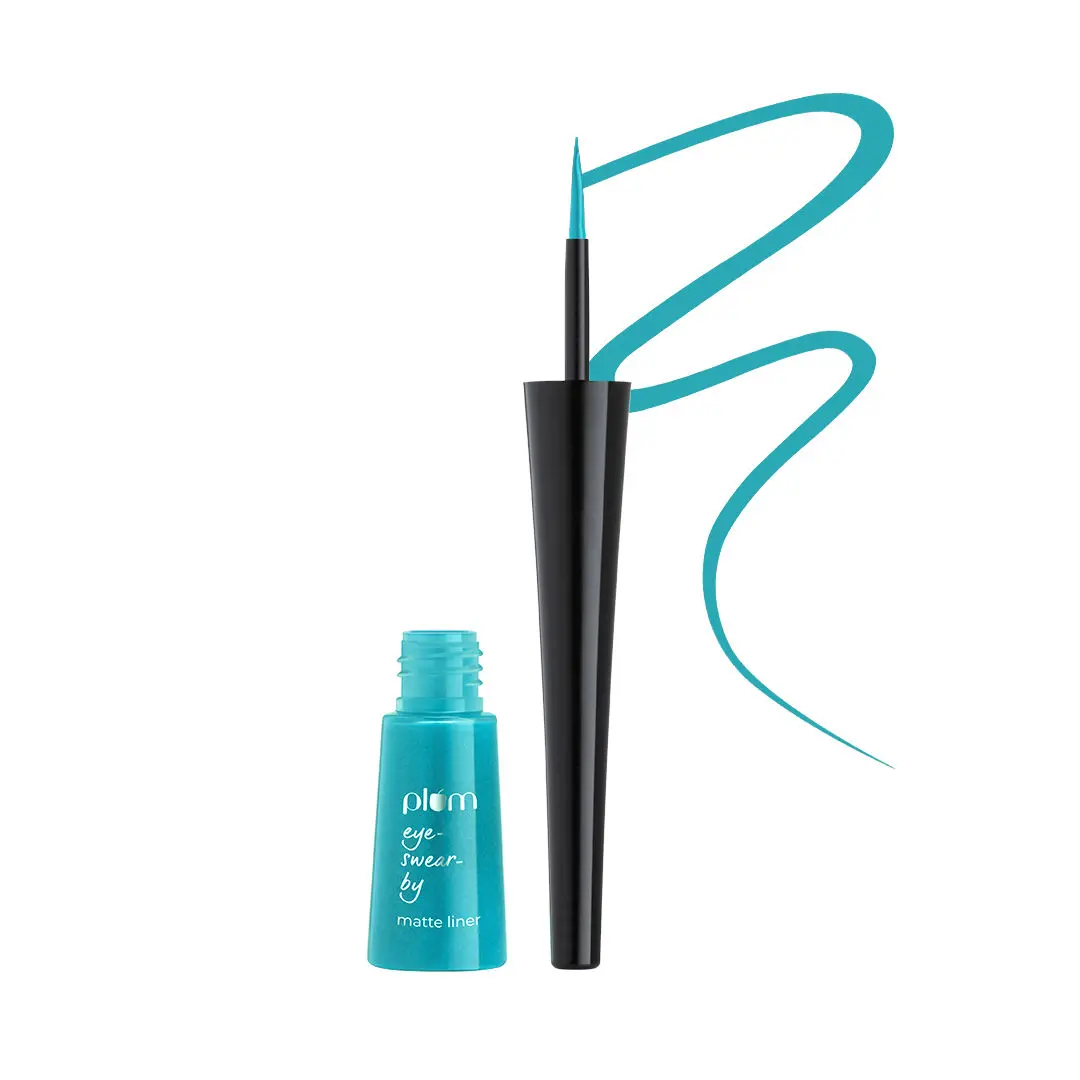 Plum Eye-Swear-By Matte Liner | Water-Proof | Quick Drying | 100% Vegan & Cruelty Free | 03 Aqua Wave