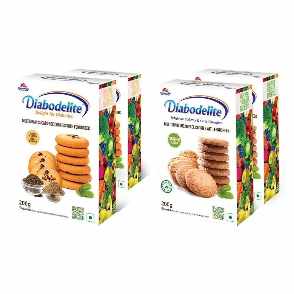 Quantum Naturals Diabodelite Cookies Combo,  4 Piece(s)/Pack  Jeera & Ajwain + Natural