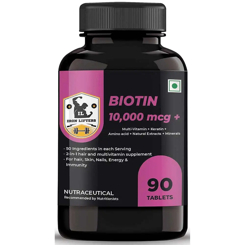 IRON LIFTERS Biotin 10000mcg +,  90 tablet(s)  Unflavoured