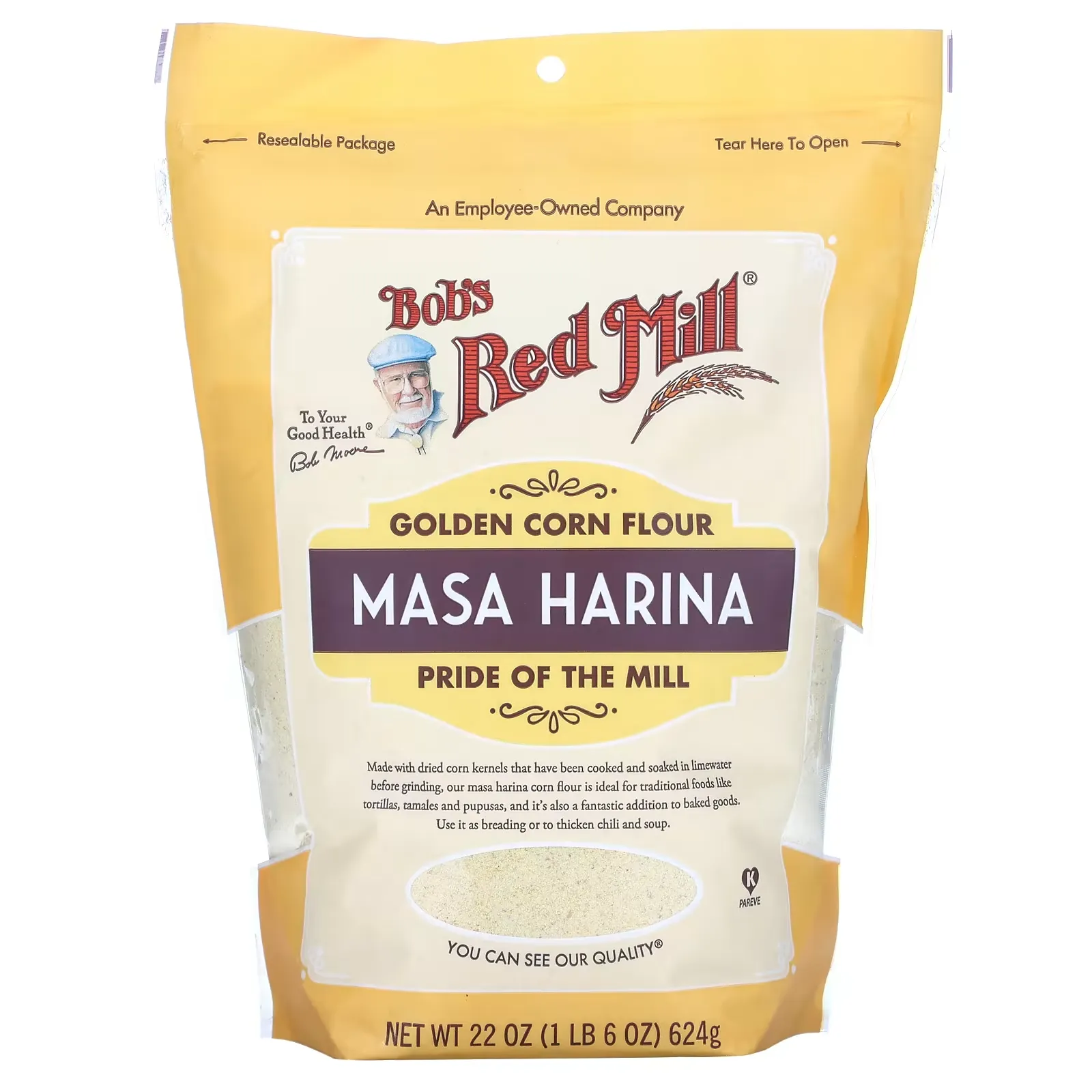 Golden Corn Flour, Masa Harina, 22 oz (624 g)