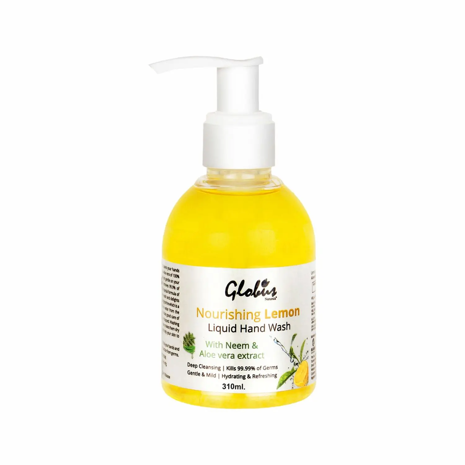 Globus Naturals Nourishing Lemon Liquid Hand wash With Neem & Aloe vera ( 150ml)