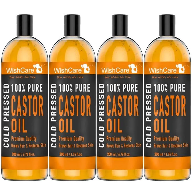 Wishcare Pure Cold Pressed Castor Oil (Pack Of 4)