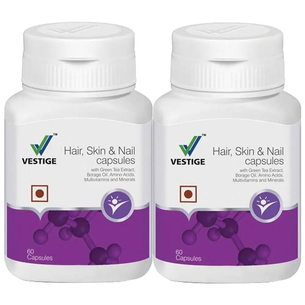 Vestige Hair Skin & Nails Pack of 2,  60 capsules  Unflavoured