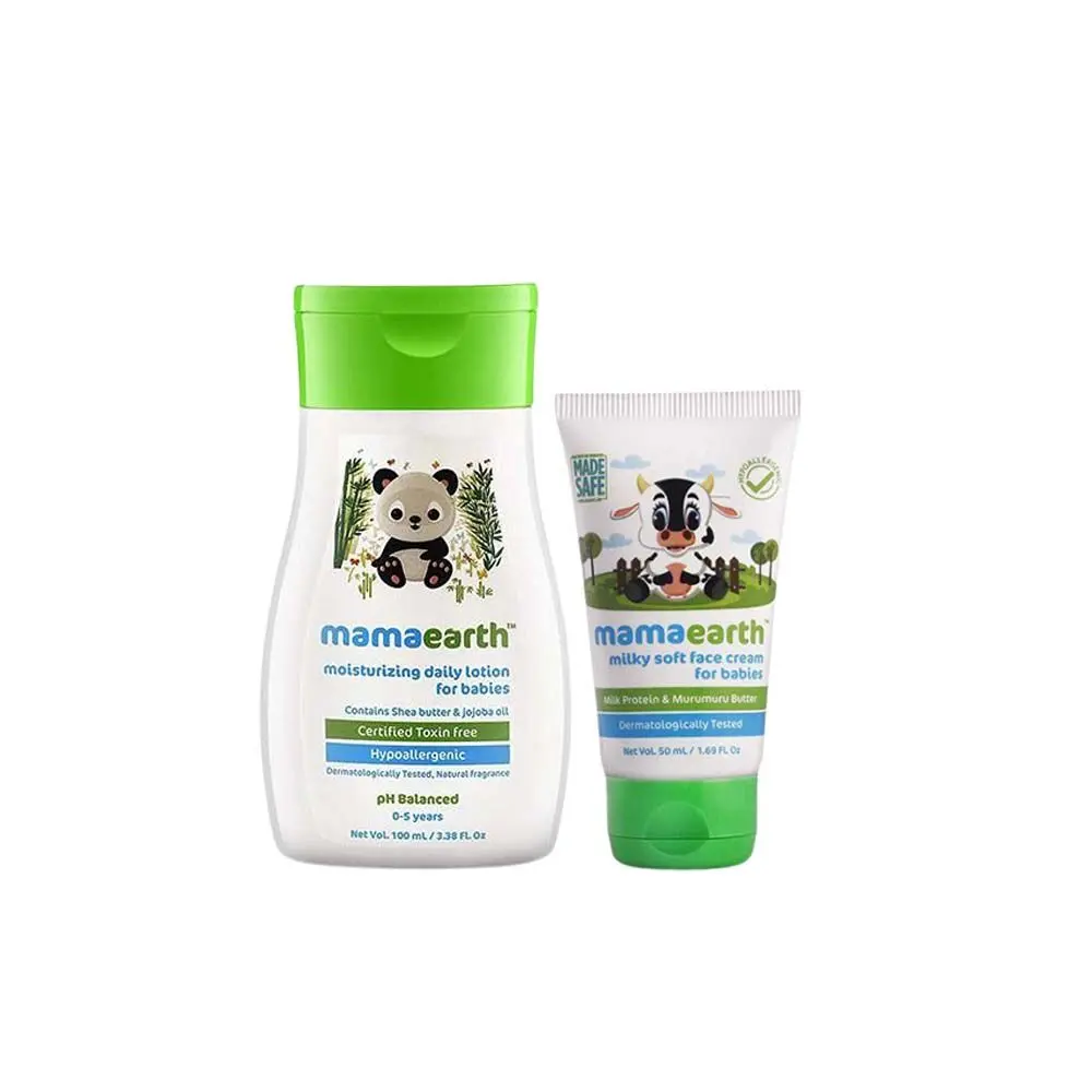 Mamaearth Moisturizing Daily Lotion For Babies And Milky Soft Natural Baby Face Cream For Babies