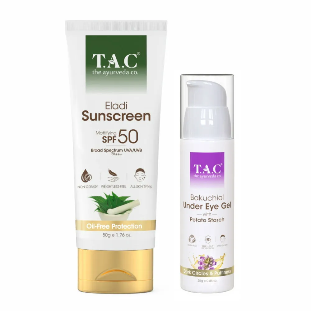 TAC - The Ayurveda Co. Under Eye Cream With Retinol & Bakuchi Oil & Spf 50 Sunscreen Uva Uvb Protect