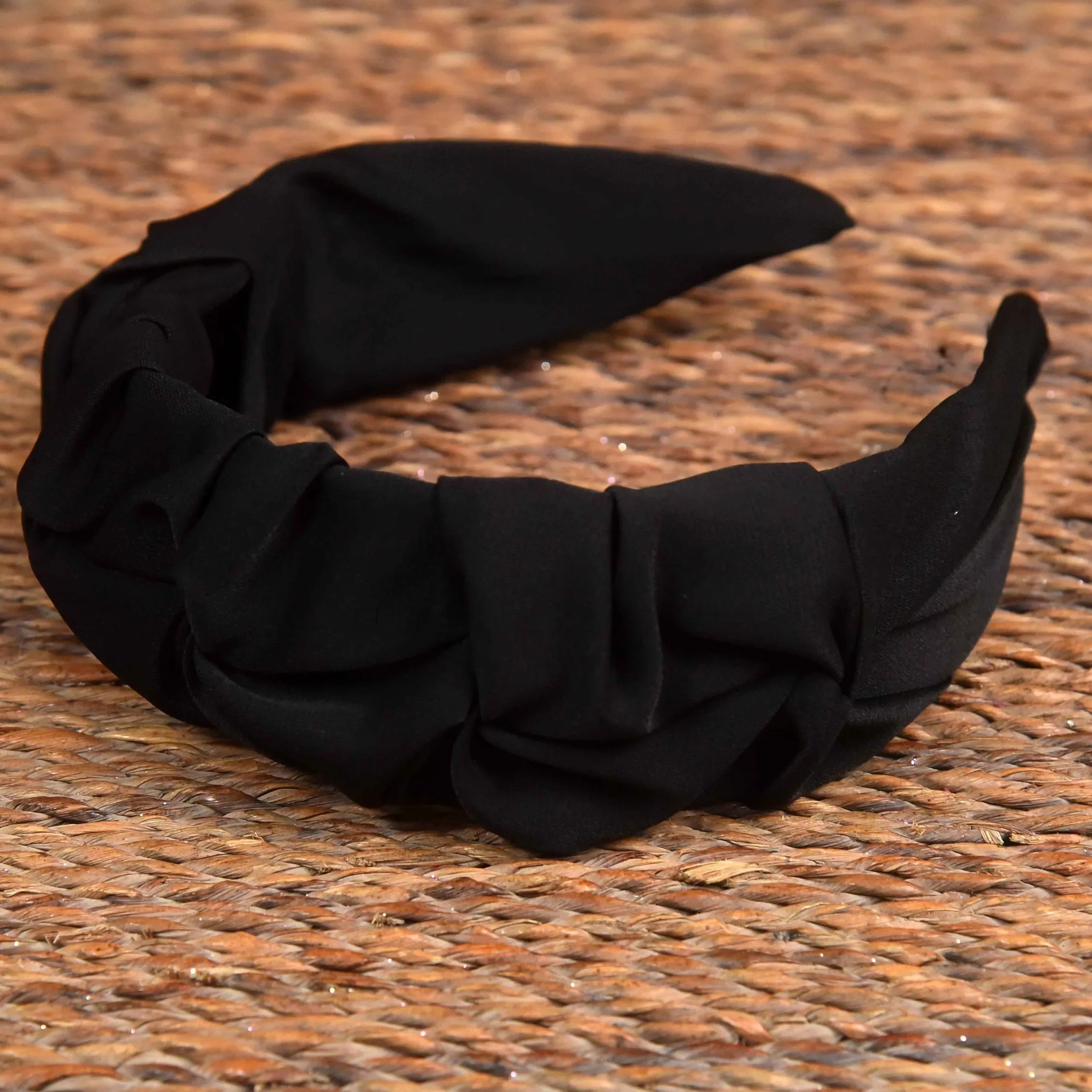 YoungWildFree Hair Bands Black Ruffle Hairbands For Women -New Comfortable Make In Cotton Fabric